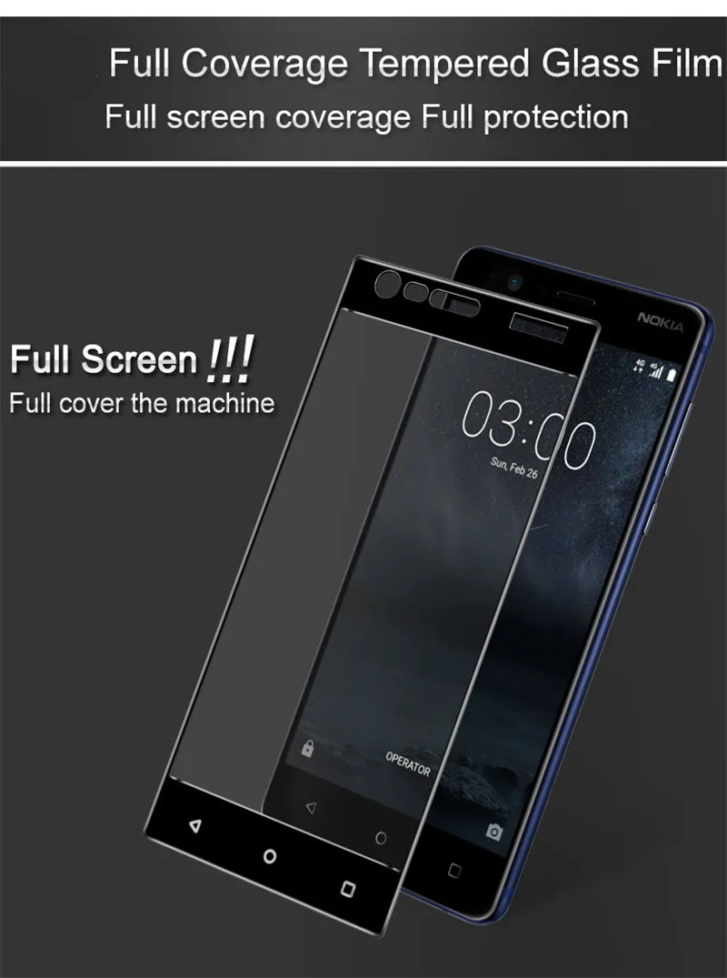 5 &quotзакаленное Стекло для Nokia 3 чехол Экран протектор все накладка на переднюю