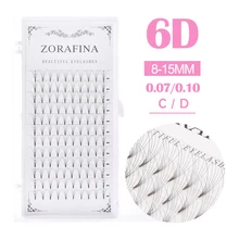 ZORAFINA 6D Поддельные ресниц фальшивых работ отдельные ресницы, ложные