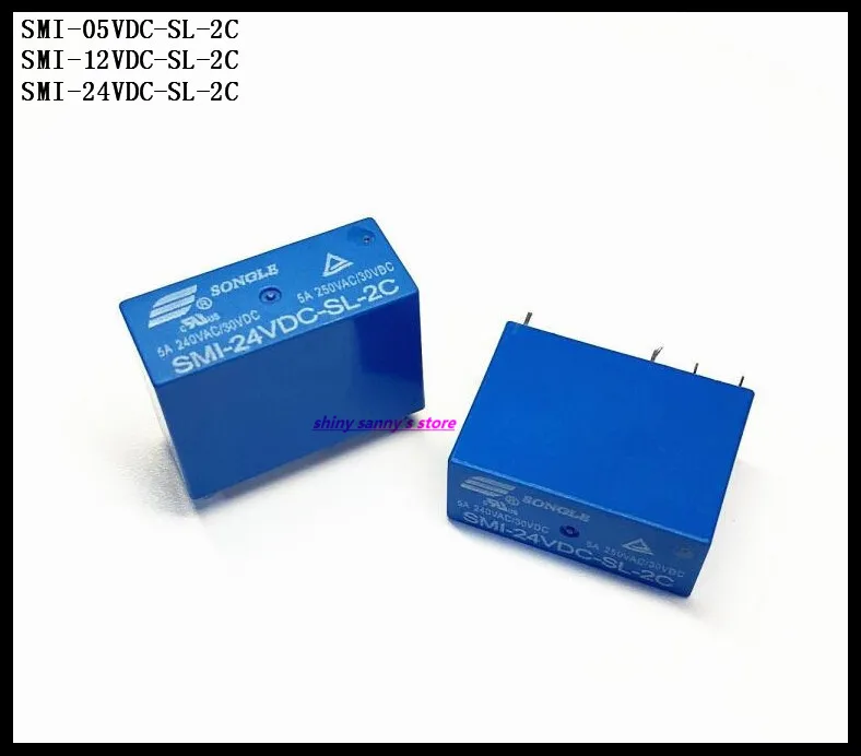 2pcs/Lot SONGLE Power Relay SMI-05VDC-SL-2C SMI-12VDC-SL-2C SMI-24VDC-SL-2C 8PINS 5V 12V 24V 5A 250VAC/30VDC Brand New | Обустройство