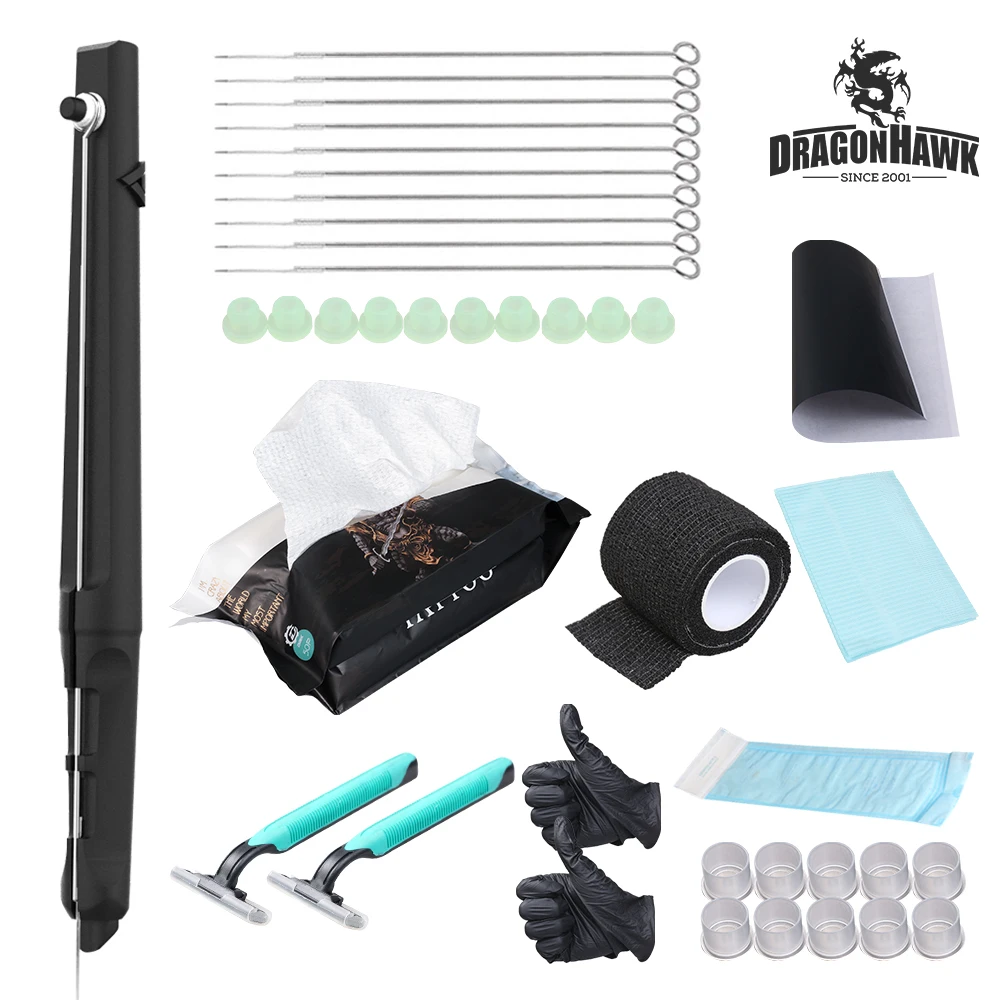 Mão e Vara Dragonhawk Tattoo Limpo Vara Segura Puxão Kit 2 Dragonhawk Kit Tattoo Limpo Vara Segura Puxão Puxão Mão e Vara