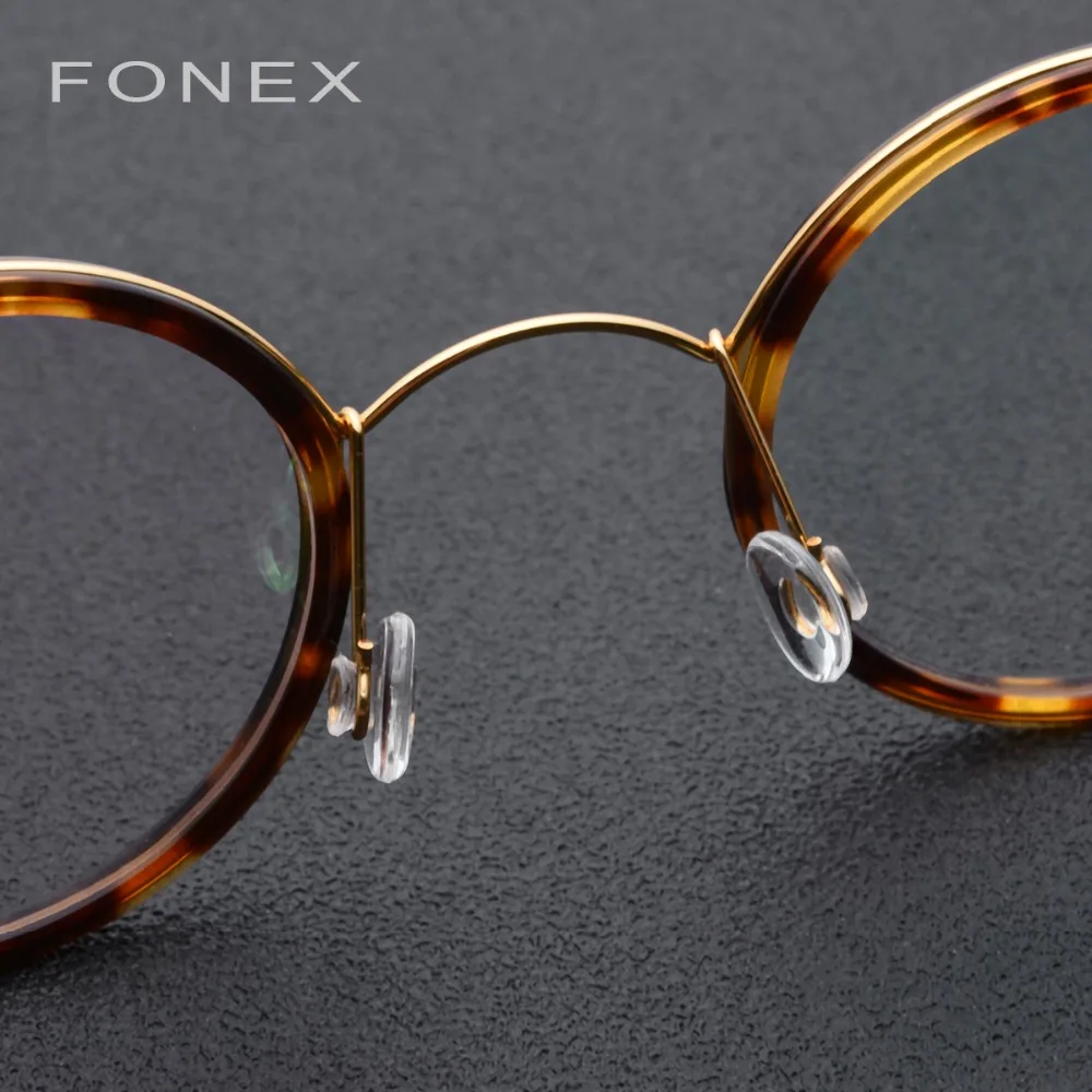 US $20.52 Titanium Alloy Glasses Frame Men Women Myopia Optical Denmark Ultralight Prescription Eyeglasses Korean Screwless Eyewear 98613