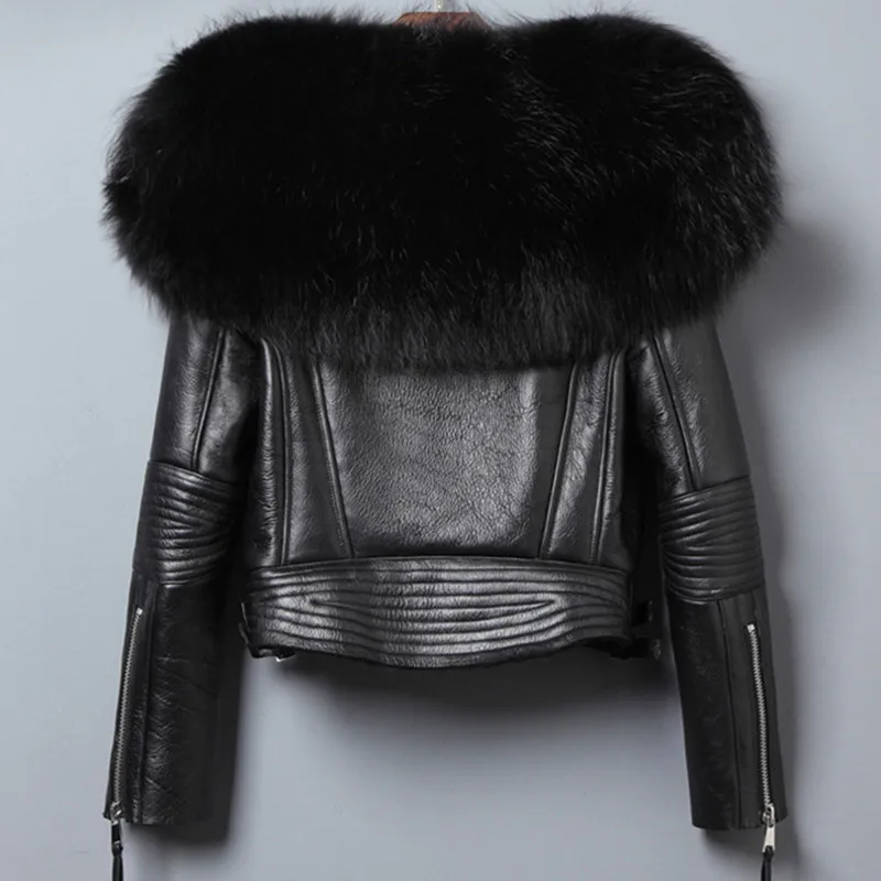 

YIN FEI Natural Furs Jackets Woman Real Fur Coat For Women's Genuine Leather Fur Overcoat