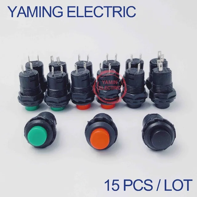 15pcs lot 12mm maintained self locking plastic push button switch