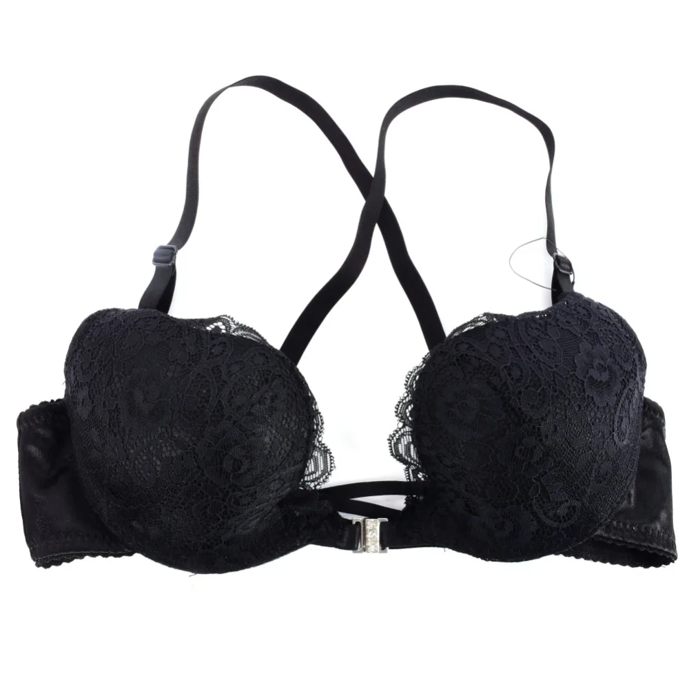 Woman Girl Lace Push Up Front Buckle Underwear Lingeries Bra Sets 32
