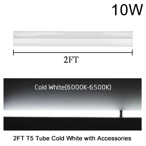 Светодиодный трубки T5 встроенный светильник 1FT 2FT светодиодный люминесцентная лампа настенная лампа 6 Вт 10 Вт Lampara ампулы, холодный и теплый белый 110V 220V лампа светильник - Испускаемый цвет: 10W Cold White