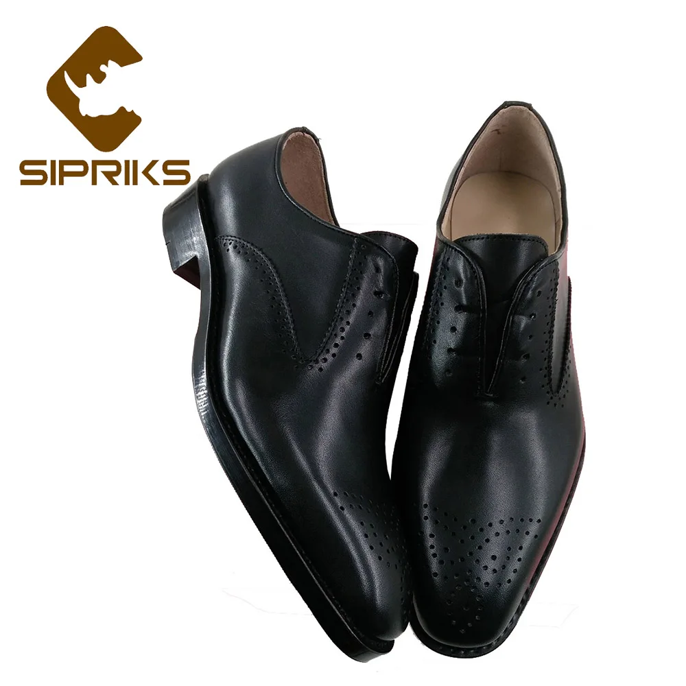 Homens Terno Brogue 10 Preto De Couro Goodyear 44 Sapatos Sipriks Dos Bezerro Oxfords Retro Genuíno Vestido Gents Welted Sola UZ0dqBwwx