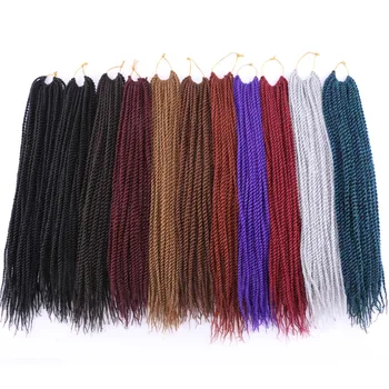 

30 roots/pack Senegalese Twist Crochet Hair Ombre Synthetic Braids tissage Fiber Synthetic Braiding Hair Extensions