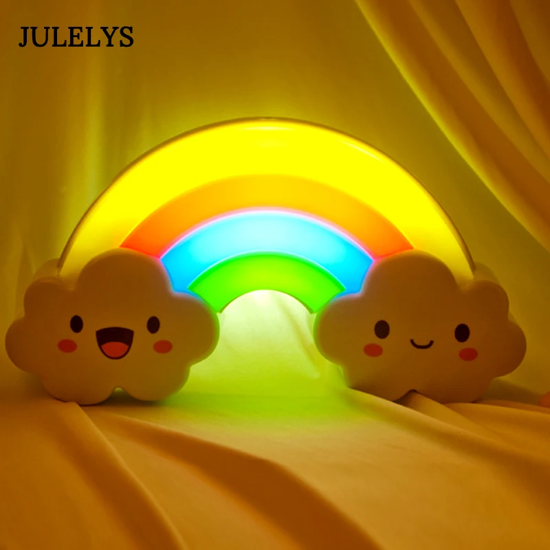 

Battery LED Colorful Lights Rainbow Night Light Desk Lamp Kids Children Bedside Table Lamp Birthday Decorations Nightlight
