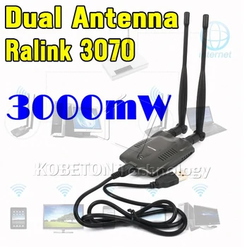 

Kebidumei USB WiFi Adapter High Power 3000mW Dual wifi Antenna 5dB 150Mbps Wireless Network Card Wireless WiFi Receiver BT-N9100