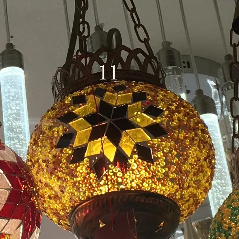 Турецкий марокканский подвесной светильник ручной работы, мозаичный витражный светильник для коридора, лестницы, кафе, ресторана, подвесной светильник - Цвет корпуса: see chart