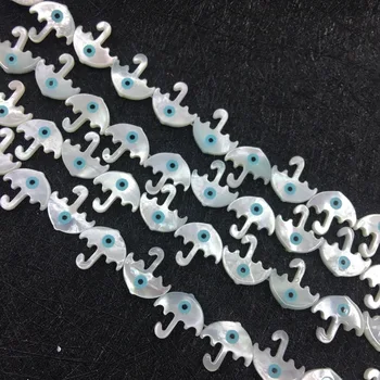 

200pcs/lot 12mm umbrella blue Evil Eye MOP Beads Natural umbrella blue evil Eye Mother of Pearl Shell Beads for DIY Jewelry