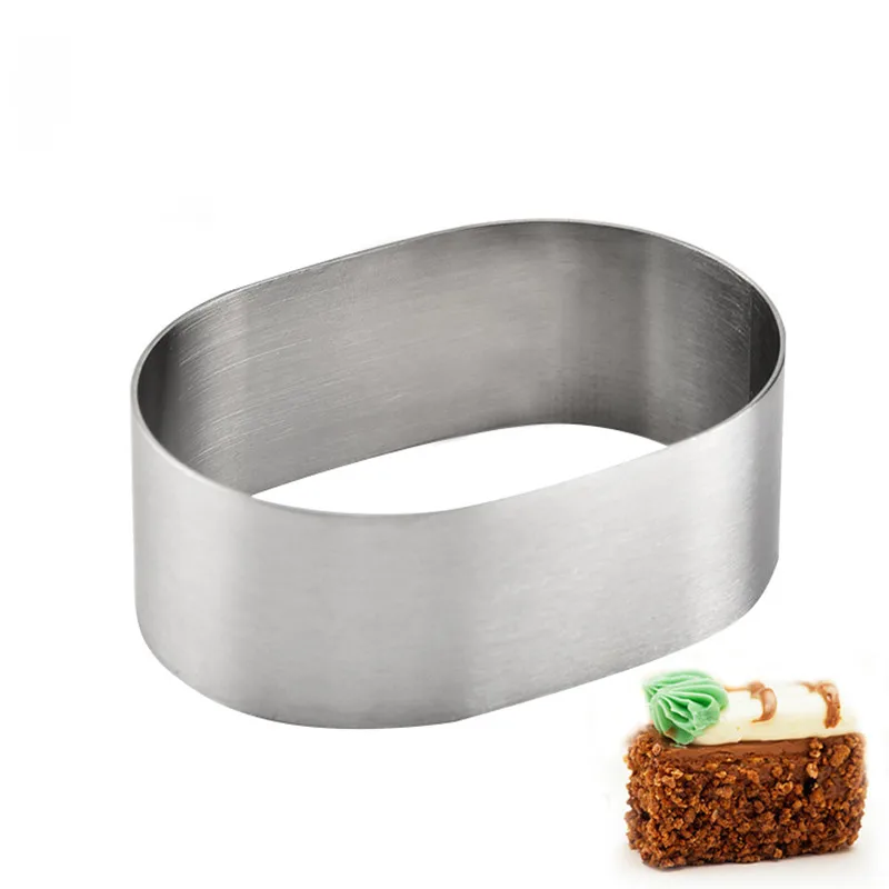 DIY Stainless Steel Pastry Baking Mold Ellipse Mousse Ring Dessert