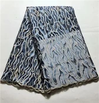 

2019 Latest Nigerian Laces Fabrics High Quality African Laces Fabric For Wedding Dress French Tulle Lace With Beads Stones