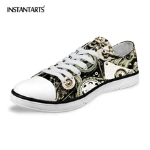 INSTANTARTS/ г. весенне-Летняя мужская обувь из вулканизированной кожи стильная парусиновая обувь на шнуровке с тяжелым металлическим узором для мужчин и мальчиков