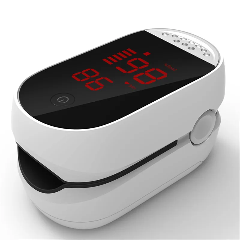Пульсоксиметр портативный медицинский цифровой пальцевой Пульсоксиметр насыщение крови кислородом PR монитор SPO2 - Цвет: White