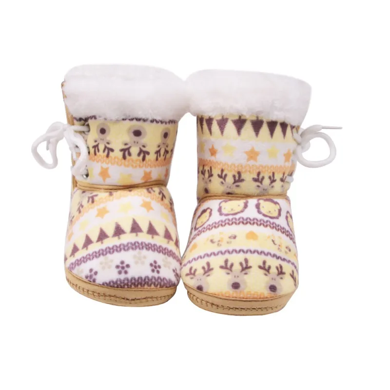 Детские ботинки зимние ботинки для маленьких девочек хлопковая обувь для маленьких мальчиков с рисунком оленя и льва