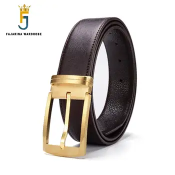 

FAJARINA Men's Good Quality Fashion 100% Cowhide Genuine Brand Strap Leather Pin Buckle Belts for Men Jeans Mens LUFJ522 Belt