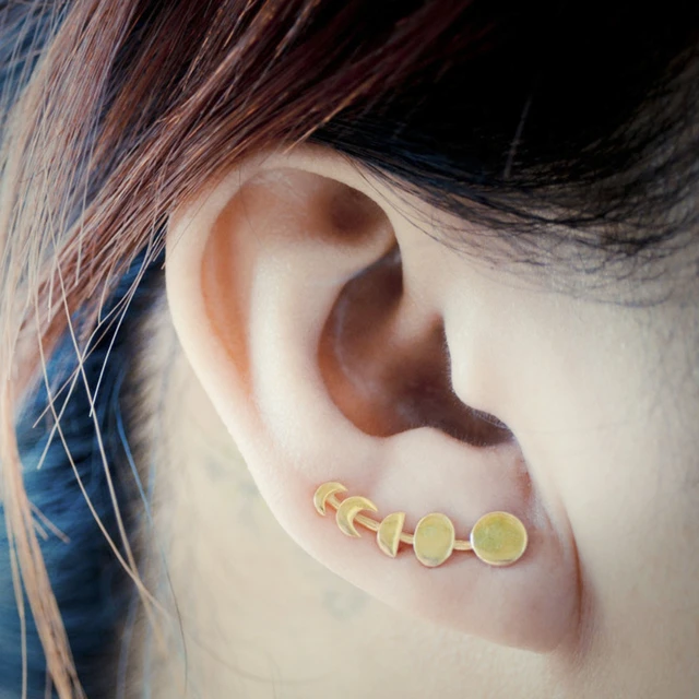 Moon phase 2024 climber earrings