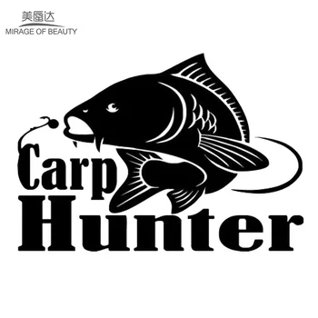 

16cm*11cm Carp Hunter Vinyl Car Styling Fishing Window Decal Sticker Plane Wall Sticker Pattern Single-piece Package Modern
