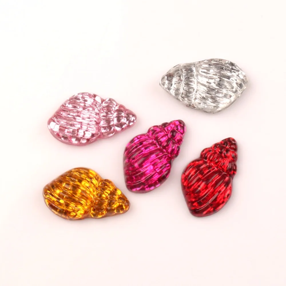 50 шт смолы Bling Conch 21x12 мм украшения Kawaii милые Flatback кабошон для скрапбукинга DIY