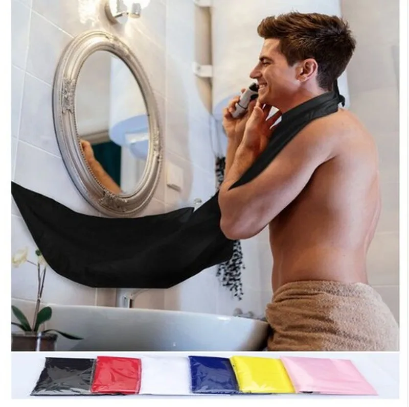

Pongee Beard Care Shave Apron Bib Trimmer Clean Facial Hair Cape Sink Bathroom Shelves Waterproof Floral Cloth Dropshipping