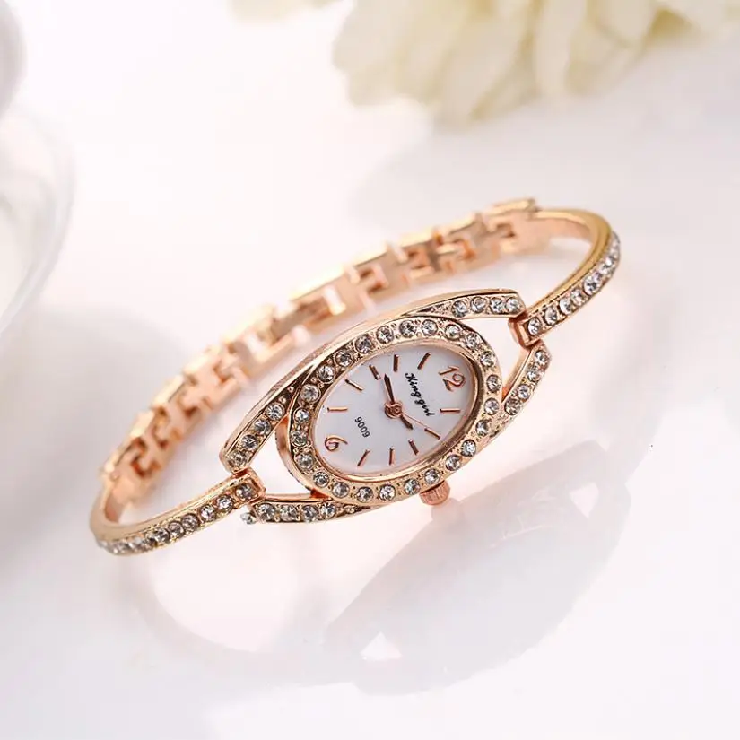 Женские часы модные женские часы с браслетом из нержавеющей стали с кристаллами кварцевые часы Cuarzo Quartzo il Quartzo часы 18aug7