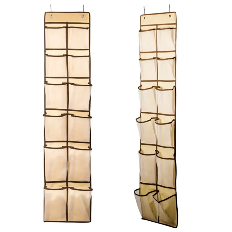 

12 Grids Non-woven Storage Bag Behind Doors Home Shoes Organizing Bag Bearing up to 8KG Bedroom Wall Hanging Organizer Decor
