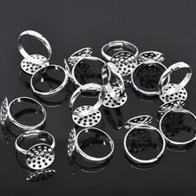 500 шт/лот регулируемые посеребренные кольца База Пустые комплектующие 19 мм база 14 мм