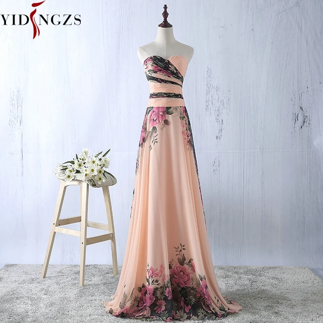 Best Price YIDINGZS Flower Pattern Chiffon Bridesmaid Dress Floral Print Wedding Party Dresses 2018 Best Price YIDINGZS Flower Pattern Chiffon Bridesmaid Dress Floral Print Wedding Party Dresses 2018