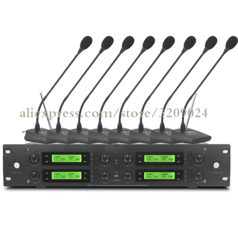 

U-band Wireless Microphone 8 Channel True Diversity Stage Performance Long-distance KTV Box Conference Home Eight Handheld Suit