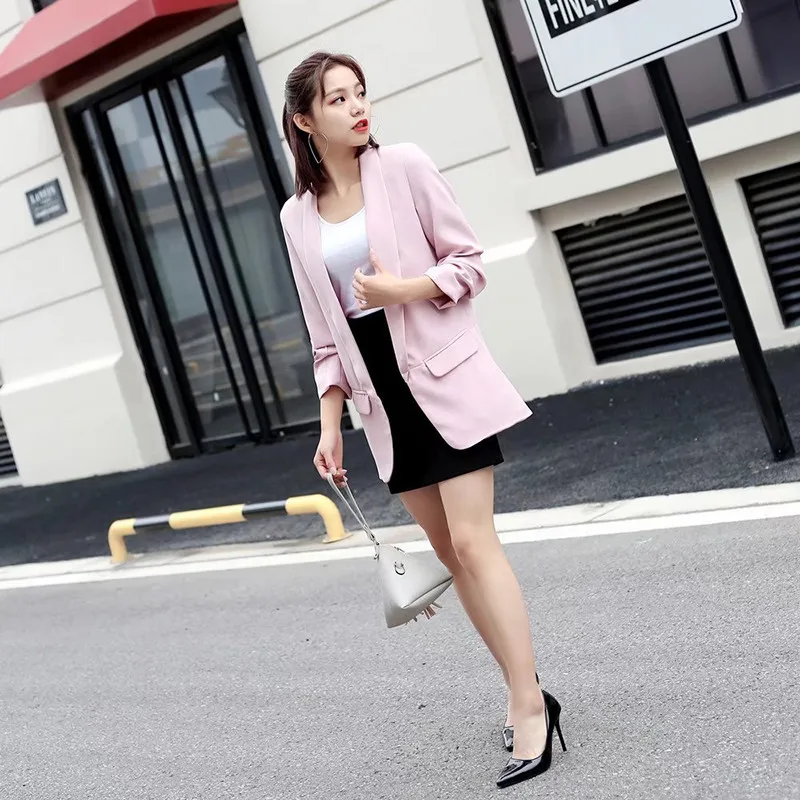amazing yinlinhe Pink Suit Coat jackets Women Spring 2019 Elegant office ladies Formal Jackets Women chic P
