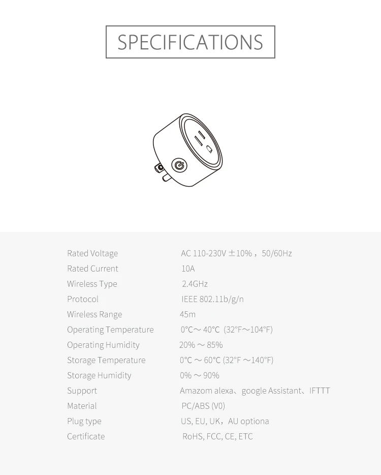 NEO NAS-WR06W WiFi US Smart Plug Сенсор домашней автоматизации сигнализации Системы движения сигнализации