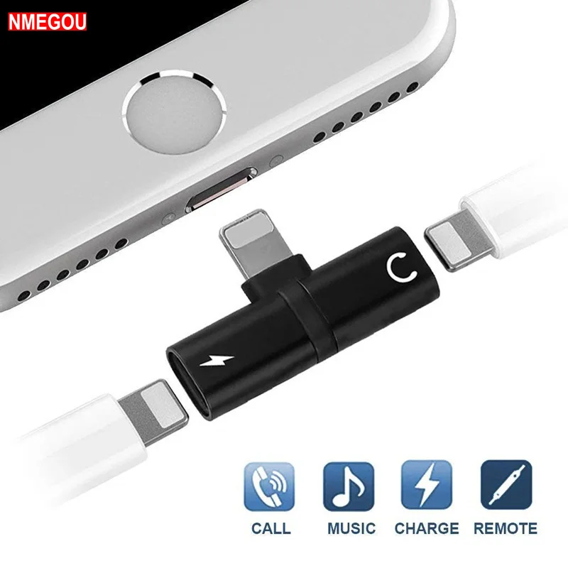 

Dual Port Earphone Aux Adapter Case for IPhone X XR XS Max 7 8 Plus 7Plus 8Plus I Phone 10 IPhonex Etui Coque Fundas Accessories