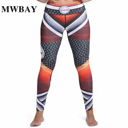MWBAY 2017 для женщин треники высокие эластичные Pantalones Леггинсы для тренировки Современный печати спортивный купальник брюки девочек