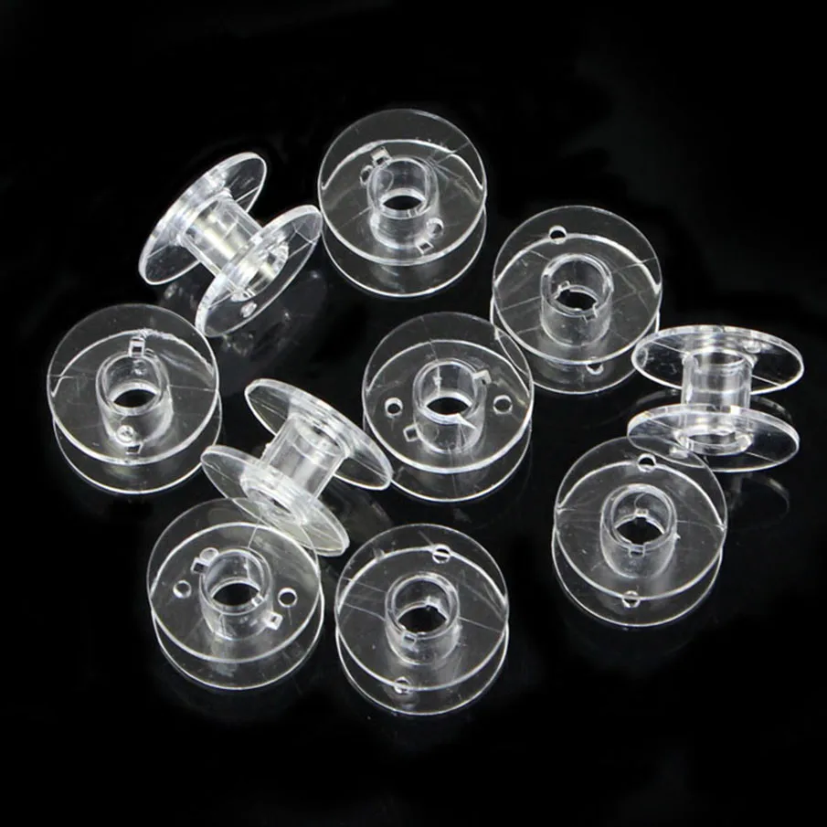 

Lots 10 Clear Plastic Bobbins For Brother Janome Singer Sewing Machine 9.5
