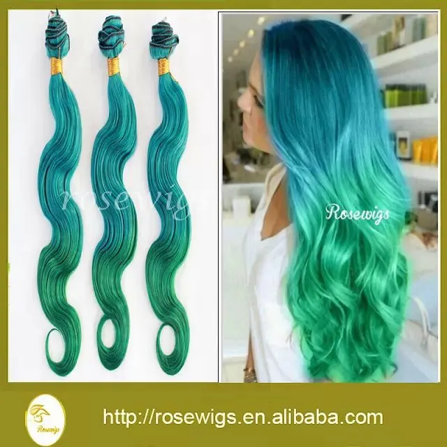 Green And Blue Ombre Hair Fashion Dresses