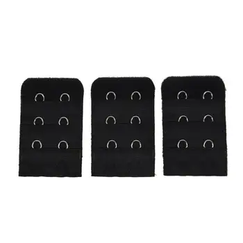 

3pcs Lady 3Row 2 Hook Adjustable Underwear Bra Strap Extension Buckle Hooks