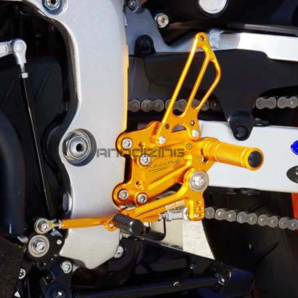 Полный ЧПУ Алюминиевый Мотоцикл Регулируемые задние наборы сзади подножки для YAMAHA R1 2009 2010 2011 2012 2013