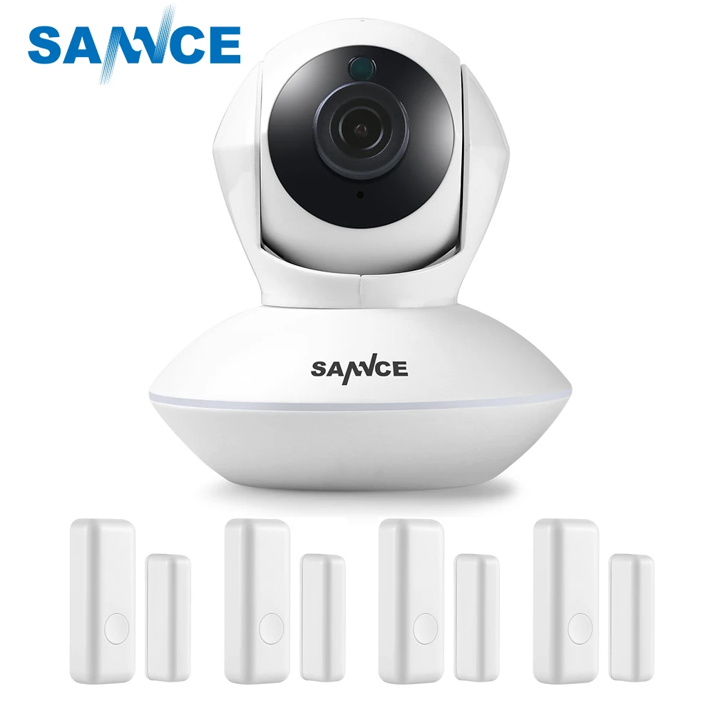 

SANNCE 915MHz Wireless Security Alarm 1 Camera + 4 Door Sensors 720P Wi-Fi Network Defender Baby Monitor Surveillance 100M MAX