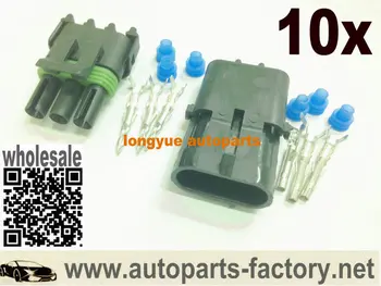

longyue 10 Kit 3 Pin WeatherPack Sealed Wiring Connector Kit o2 sensor conector NEW