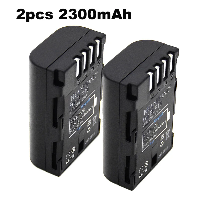 

2PCS 2300mAh DMW-BLF19,DMW-BLF19e,DMW-BLF19PP Battery for Panasonic Lumix DC-GH5,DMC-GH3, DMC-GH3K, GH4, GH4K Digital Camera