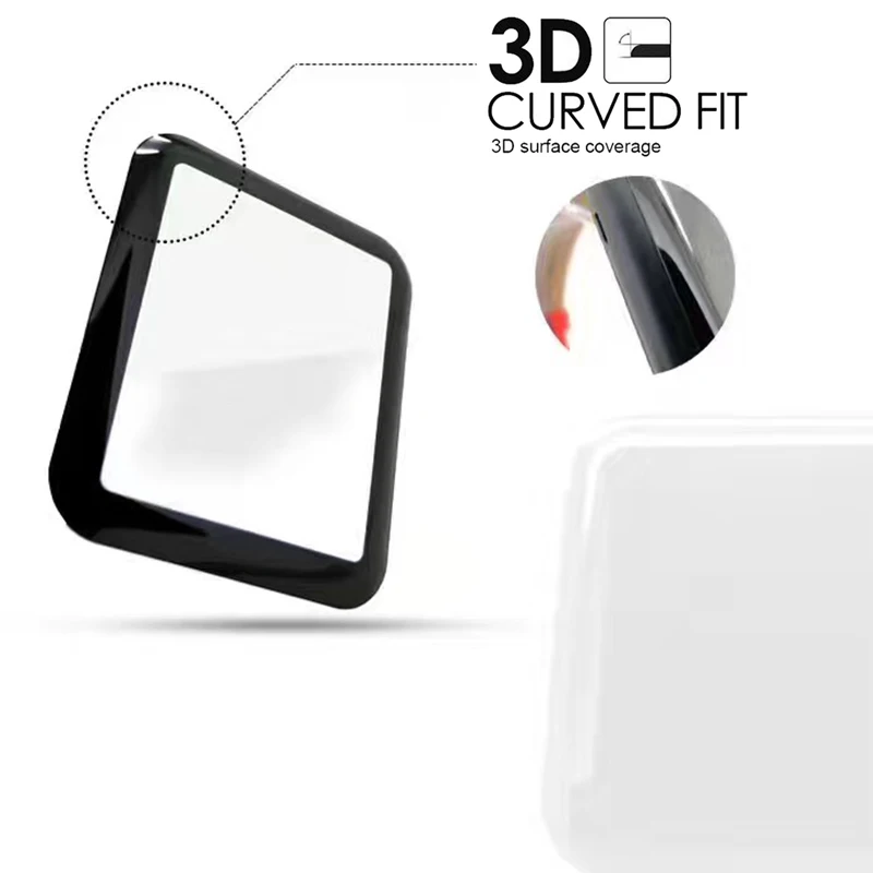 MCMEME-Tempered-Glass-For-Apple-Watch-38mm-42mm-Series-2-1-Full-Cover-3D-Curved-Black