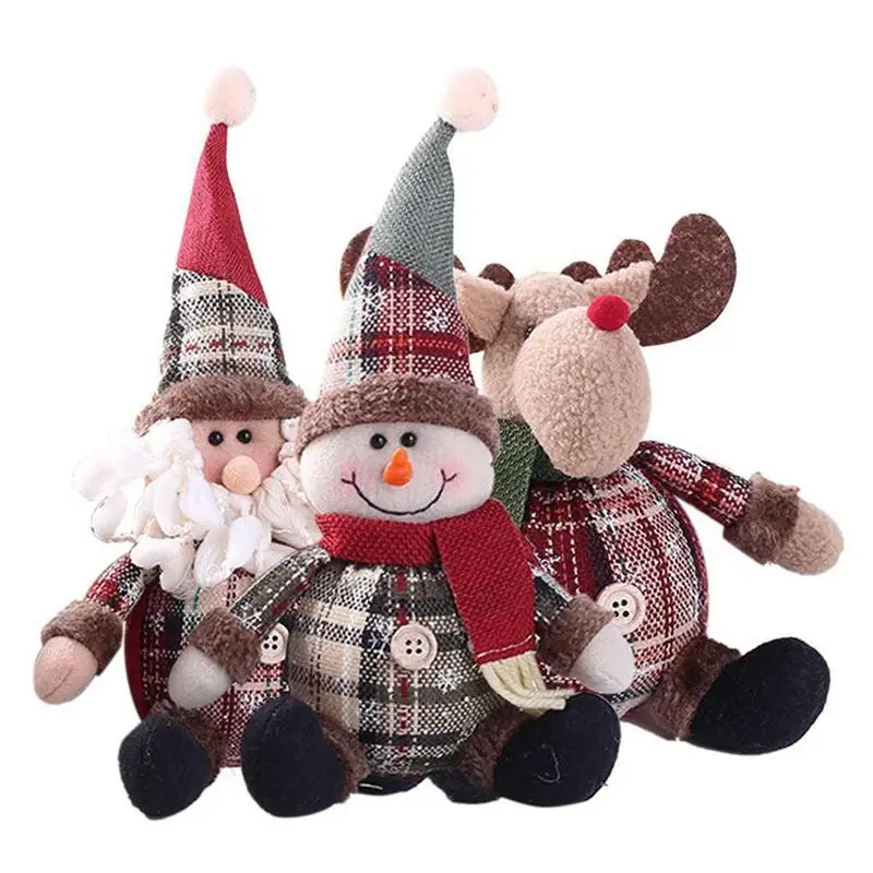

Christmas Decorations Sitting Posture Old Man Snowman Figurine Decoration Hotel Decoration Fabric Decoration Christmas Ornament