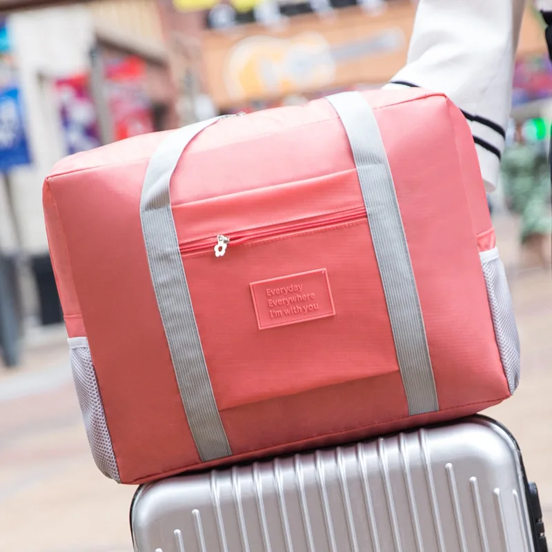 

Waterproof Large Capacity Travel Bag Luggage Trolley Case Women Folding Nylon Handbag Unisex Big Size Carry-on Duffle Bag