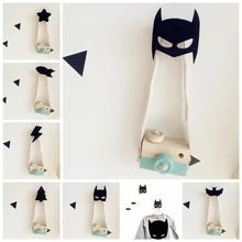 Креативный деревянный ракета/Летучая мышь/Бэтмен крюк для украшения детской Комнаты Настенный декор держатель с крючком домашний декор