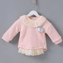 Топы для маленьких девочек; зимняя теплая Вельветовая толстовка с длинными рукавами для девочек; одежда для малышей; топы для девочек с рисунками животных; От 0 до 2 лет