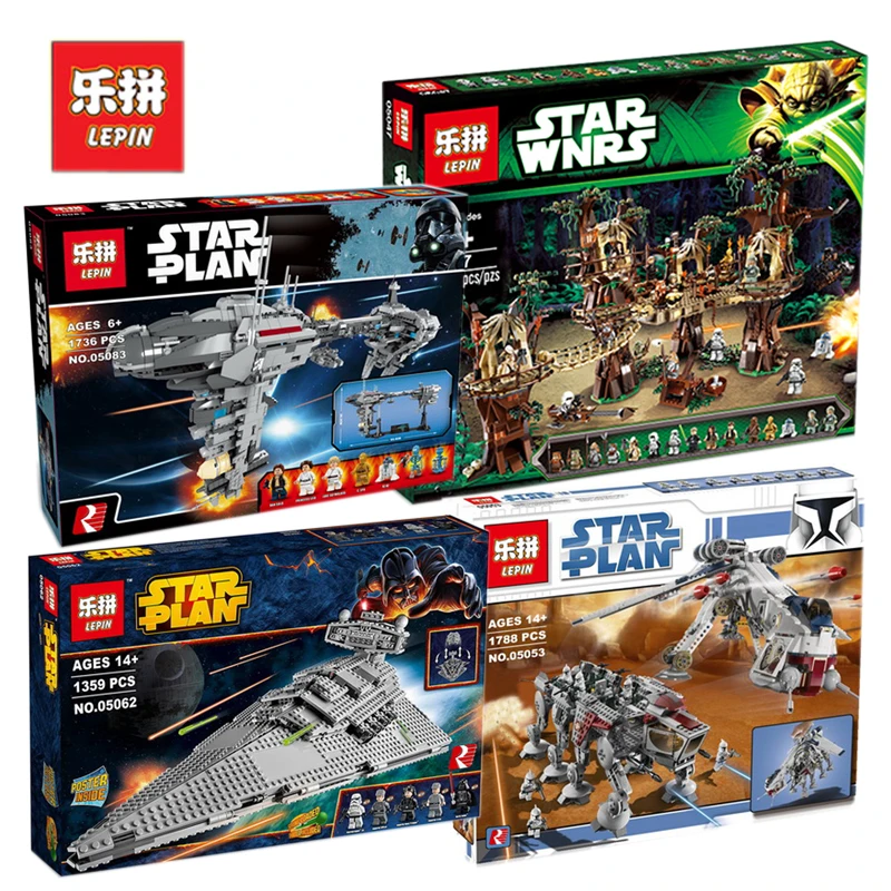 

DHL Lepin 05047 05053 05062 05083 Star Wars Ewok Village Star Destroyer Building Blocks Bricks Toy Compatible LegoED 10236 10195