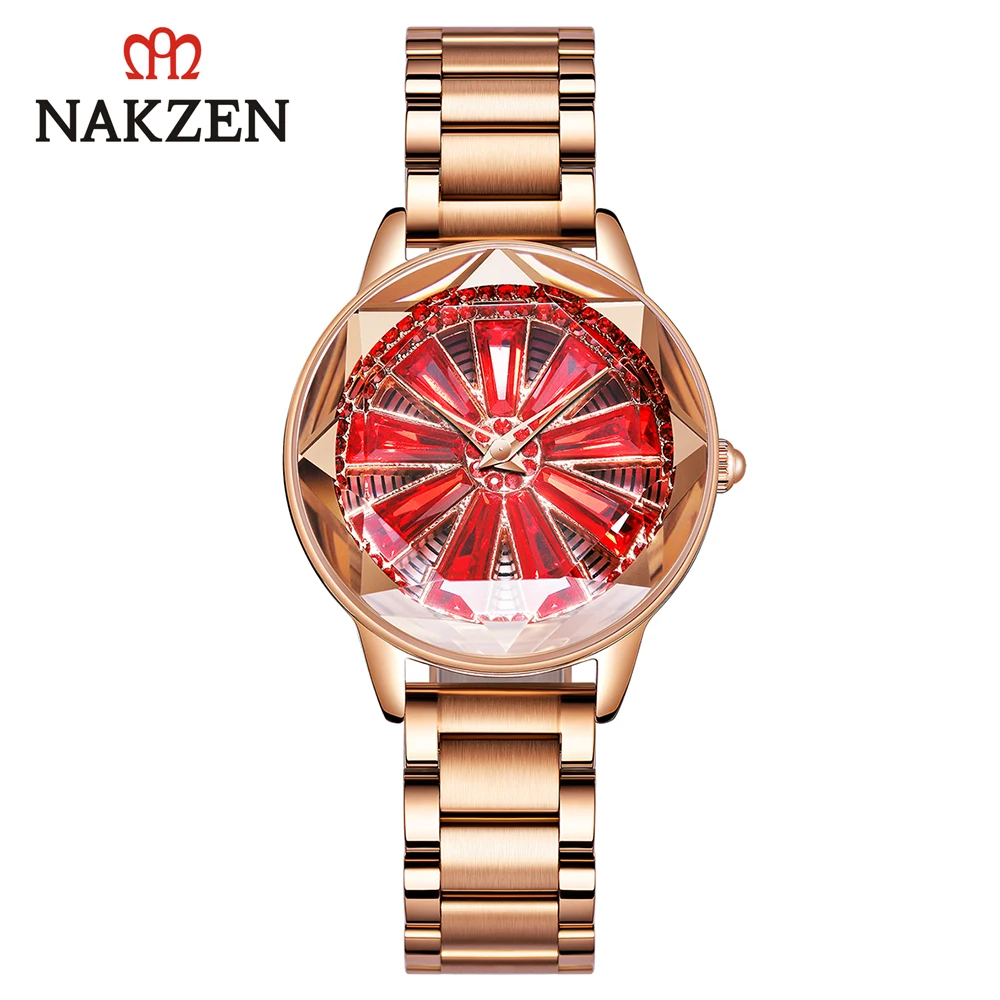 Бренд NAKZEN высококачественное время для запуска женских часов большое колесо