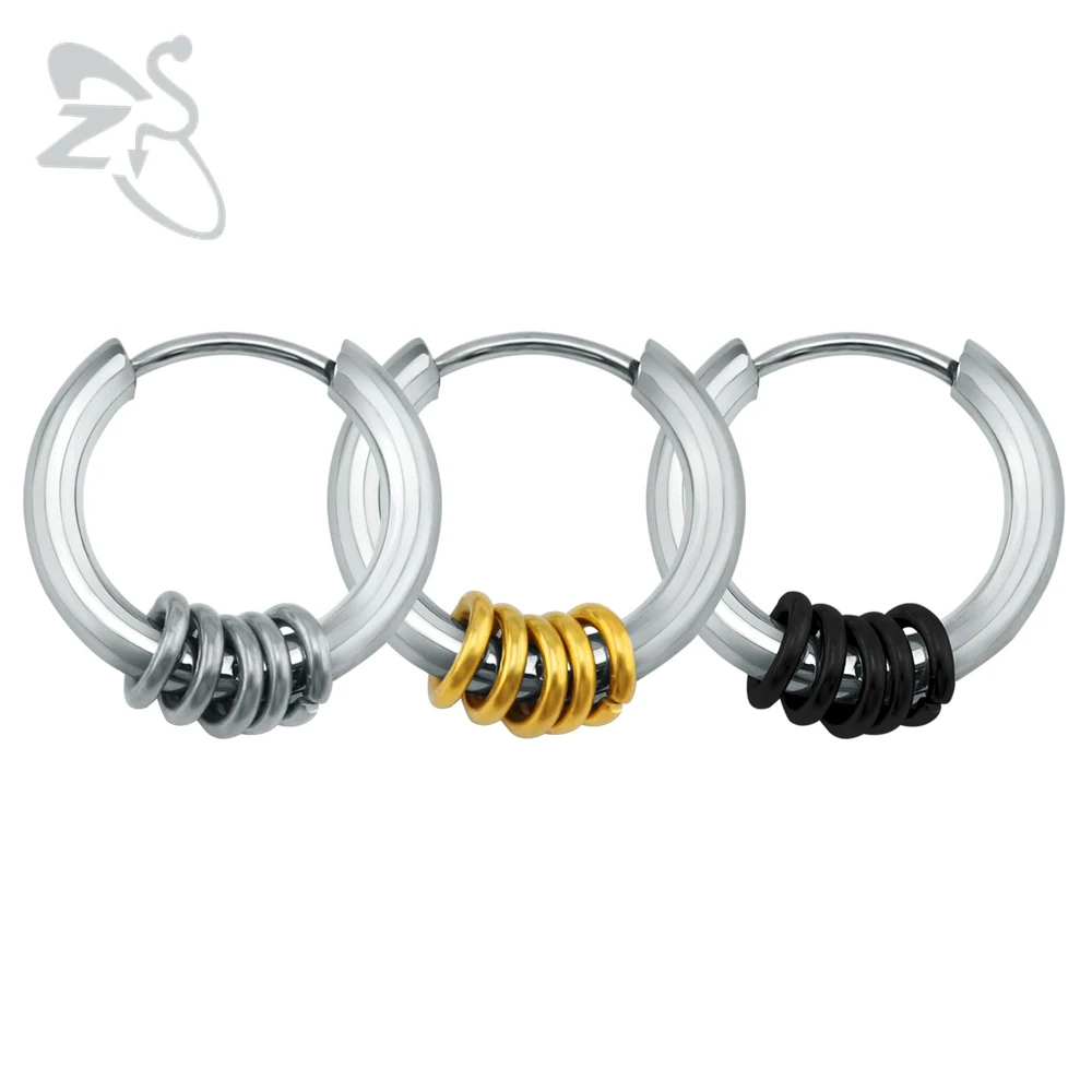 

Round Silver Stainless Steel Aros 2017 Ear Hoop Earring Small Mix Color Loop Circle Hoop Earring Piercing Jewelry For Women Men