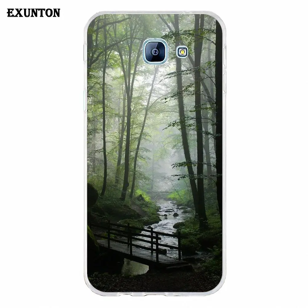 Мягкий чехол с принтом для Xiaomi Redmi Mi Note 7 8 9 SE Pro Lite Go Play Mountain Mirror Green Wood